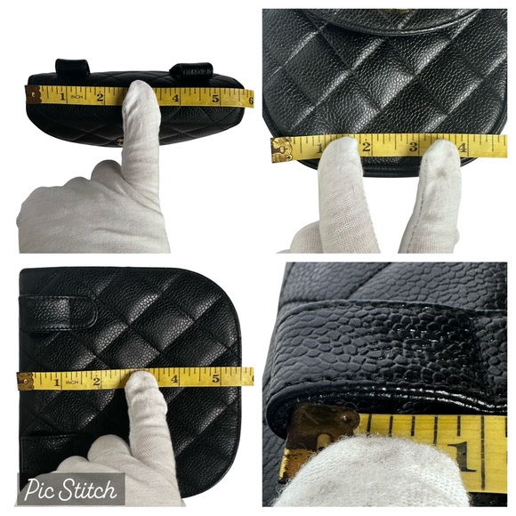 CHANEL Black Quilted Caviar Leather Mini Belt Crossbody Shoulder Bag Vintage 90s - Picture 16 of 16
